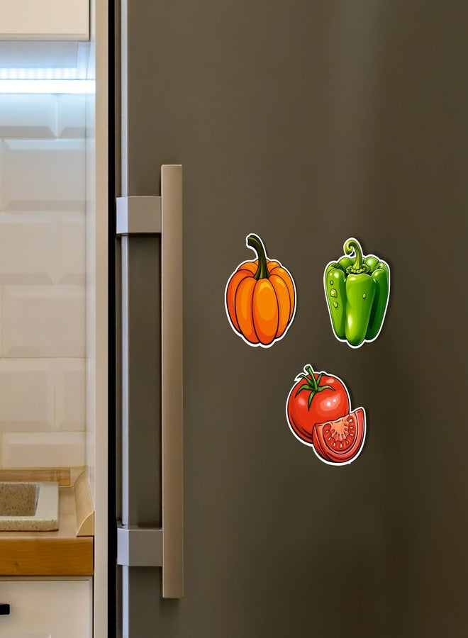 Giftplease Vegetables Fridge Magnets- Set of 3 | Travel Souvenir | Refrigerator Magnet | Gifts | Decorative Items for Kitchen Fridge Magnets Set | Multicolor (FM_06) - Image 3
